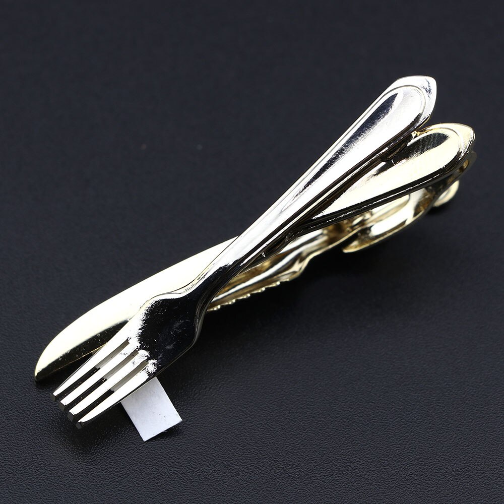 männer Klassische Krawatte Clip Gläser Fisch Flugzeug Gabel Löffel bilden Metall Chrom Edelstahl Stift Schließe Für Geschäft Corbata: 13