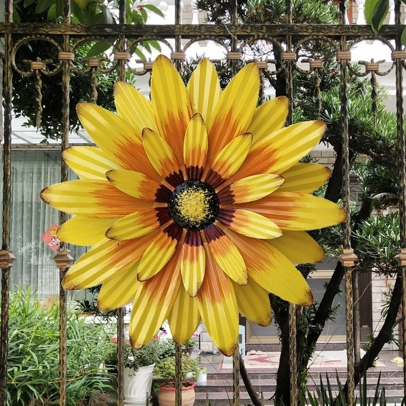 3D-Blumen-Wandkunst-Dekorationen, Metall-Hängeblumen-Wandskulpturen, hängende Verzierung für Badezimmer, Wohnzimmer, Garten, Hof, Zuhause, D