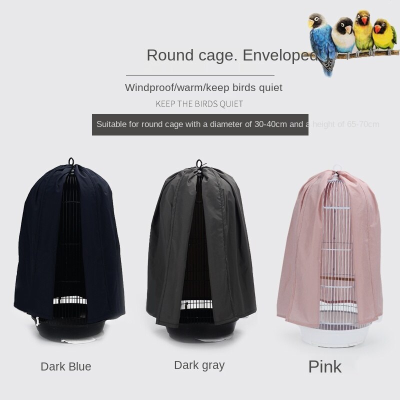 Nylon Winddicht Stofdicht Vogelkooi Cover Solid Ronde Myna Vogelkooi Cover Blackout Zonnebrandcrème Regendicht Doek Shading Cover ZA286
