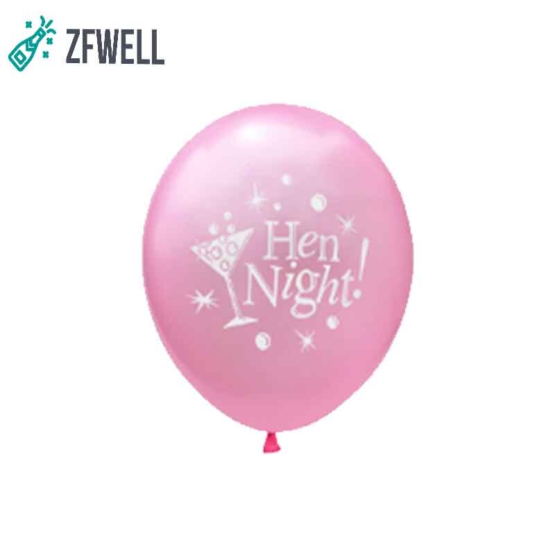 Zfwell 10 stk / lot 12- tommer latex høne nat fest trykt brev ballon høne enkelt fest bryllupssted layout dekorative ballon .9