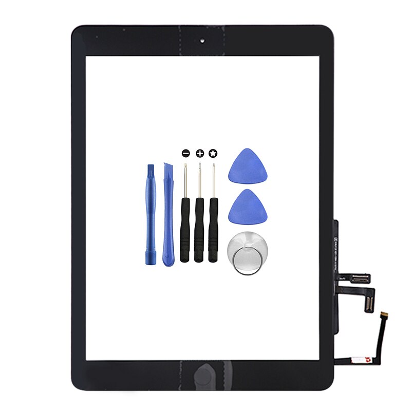 9.7“ For iPad Air 1 iPad 5 A1474 A1475 A1476 Touch Screen Panel Sensor Lcd Front Outer Glass TouchScreen With Button Replace: Black With Tool