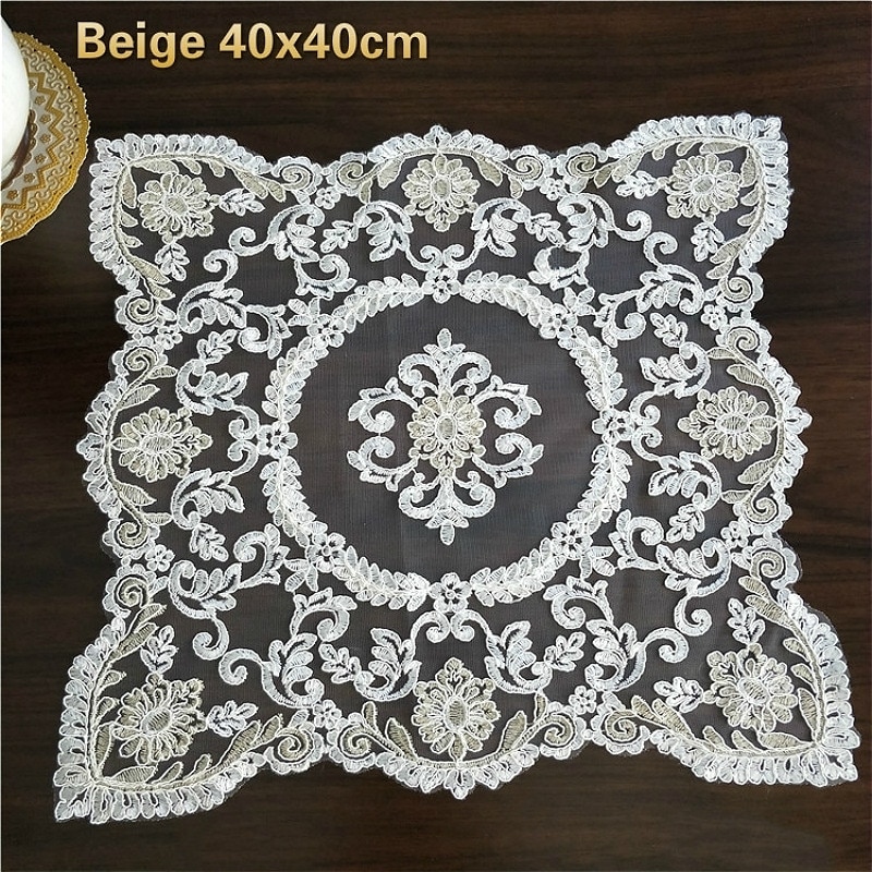 Geborduurde Ronde Placemat Geborduurde Kant Coaster Cutwork Ronde Placemats Vaas Pads