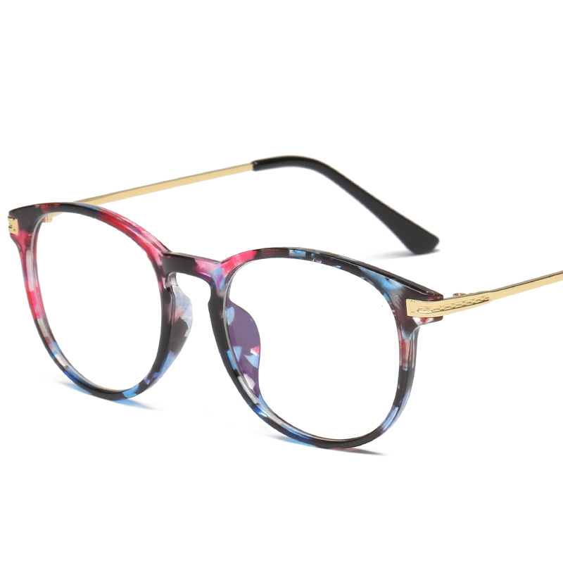 Óptico clásico gafas Anti-Luz Azul Marco de gafas para hombres y mujeres Juegos de ordenador, lente claro Blu-bloqueo: Flower