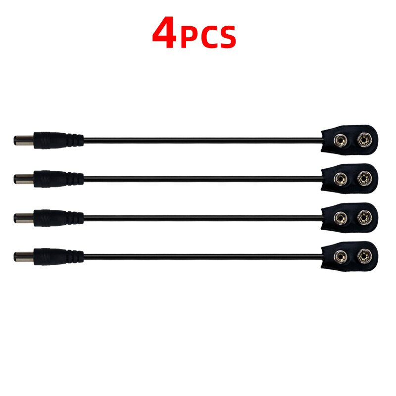 9V Battery Clip Converter Power Cables Snap Connector DC 2.1 5.5mm Plug For Guitar Effect Pedal Power Supply Cable: Burgundy