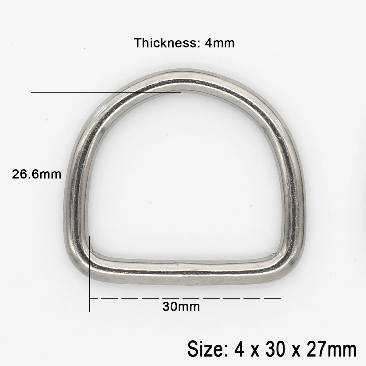 Cierre de hebilla de anillo Dee D de acero inoxidable para Collar de perro mascota, mochila, bolso artesanal de cuero, correa, cinturón, correas, piezas de prendas: Cobre
