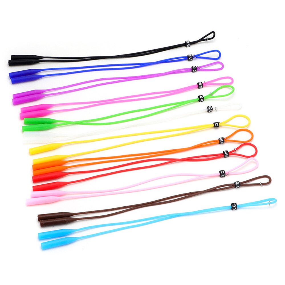 Silicone world Adjustable Silicone Eyeglasses Straps Sunglasses String Ropes Glasses Chain Sports Holder Elastic Anti Slip Cords
