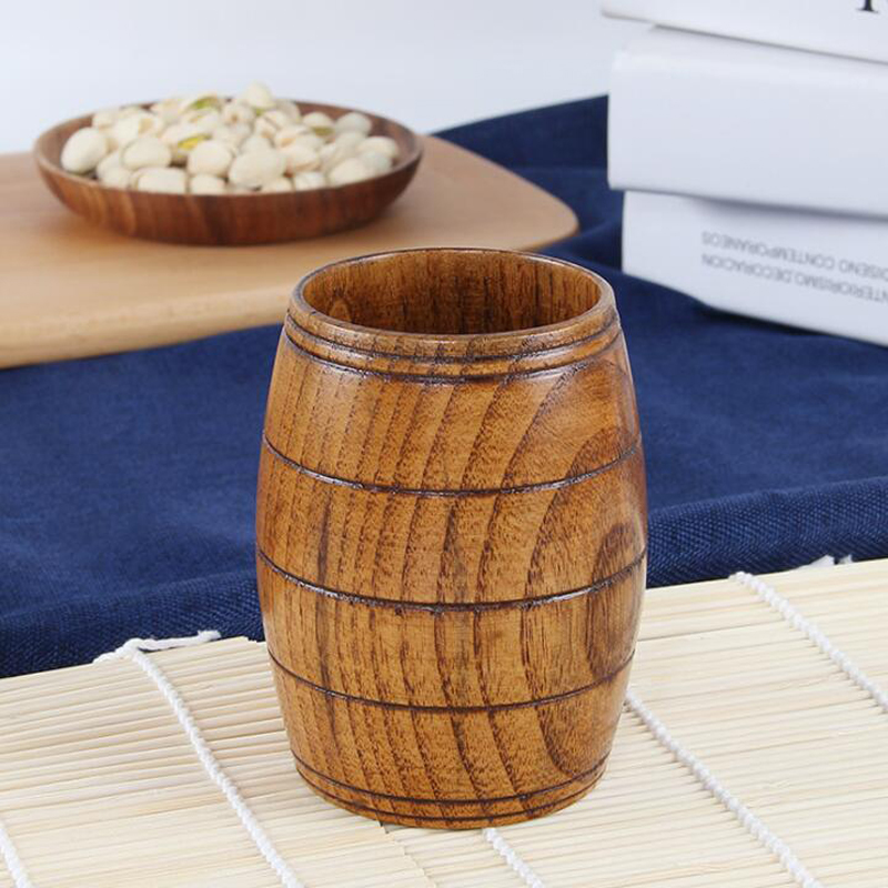 Naturligt trä mugg kaffe vin glas vattenkokare isolering tekopp för familjen te rum bar öl mjölk drinkware