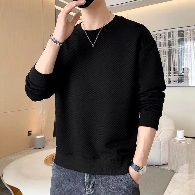 Spring Autumn O Neck Simple All-match Sweatshirt Ladies Loose Casual Add Velvet Pullover Top Women Solid Color Outwear: S / black