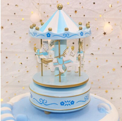 Carousel music box cake decoration birthday geometry music baby room decoration cake decoration home decoration: D