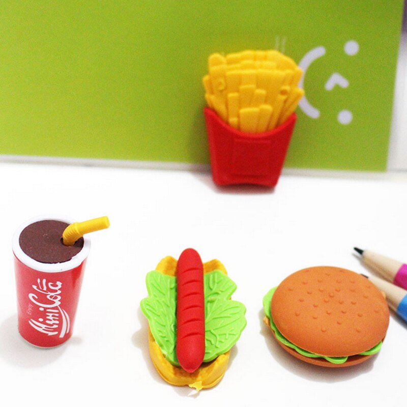1 x matmodeller suddgummi cola hamburg gummi suddgummi kawaii pappersvaror skolmaterial papelaria för barn