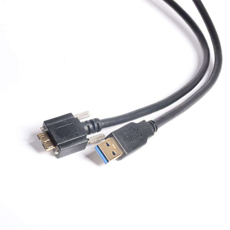 USB 3.0 A/M to Micro B/M with Dual Screw Locking Cable, 0.3m /1m (3 ft), SuperSpeed Supported, USB3 Vision Camera Compatible
