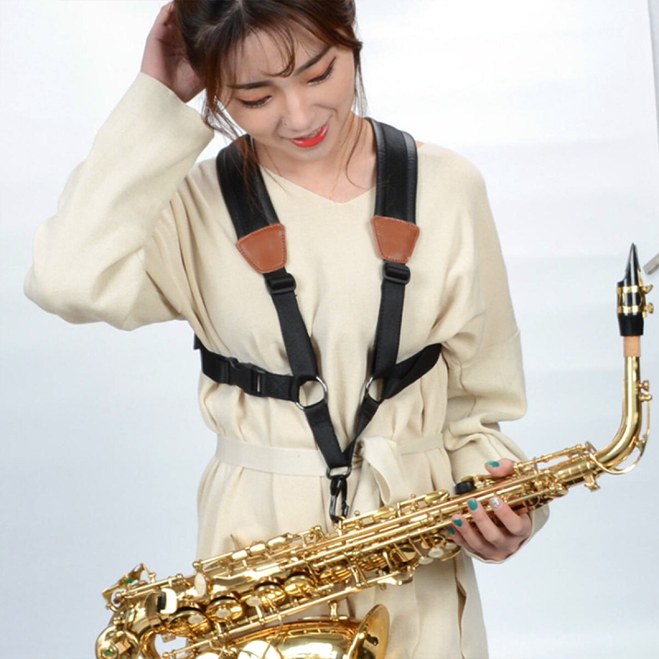 Saxophone Strap Harness for Alto Tenor Soprano - Soft Band Hook