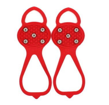 Universal Non-Slip Gripper Spikes Anti-Slip Over Shoe Durable Cleats with Good Elasticity Easy to Pull On or Take Off Ho: Red