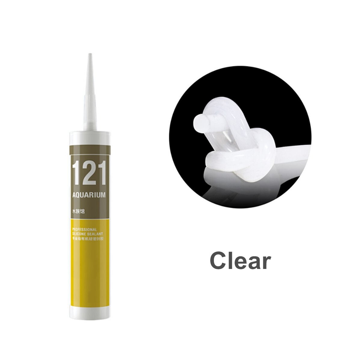 Mastic Silicone Semi-solide mastic Silicone Aquarium acide réservoir de poisson 121 verre adhésif Silicone mastic 300 ML: Clear