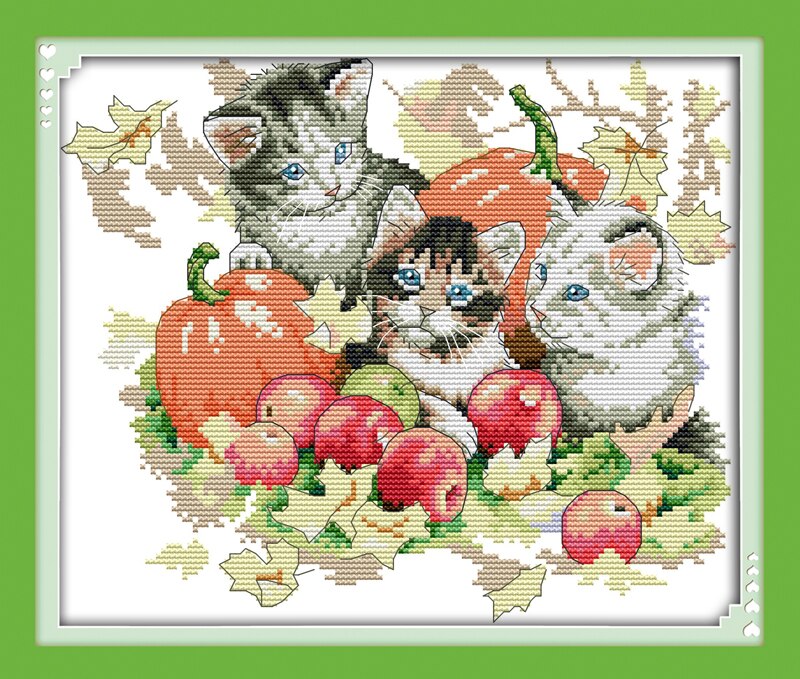 Cartton people landscape animal cross stitch kit aida 18ct count unprinted canvas stitches embroidery DIY handmade needlework