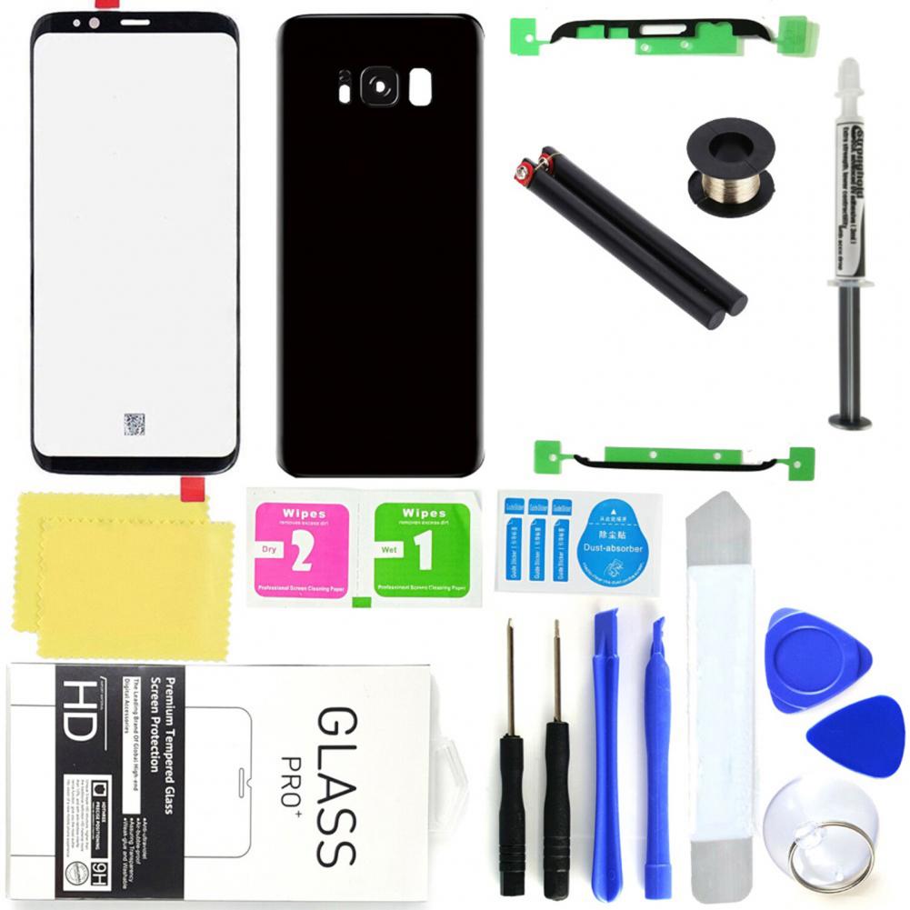 Kit de reparación de pantalla de vidrio frontal para Samsung Galaxy S8 Plus, accesorios de pantalla táctil para teléfonos móviles