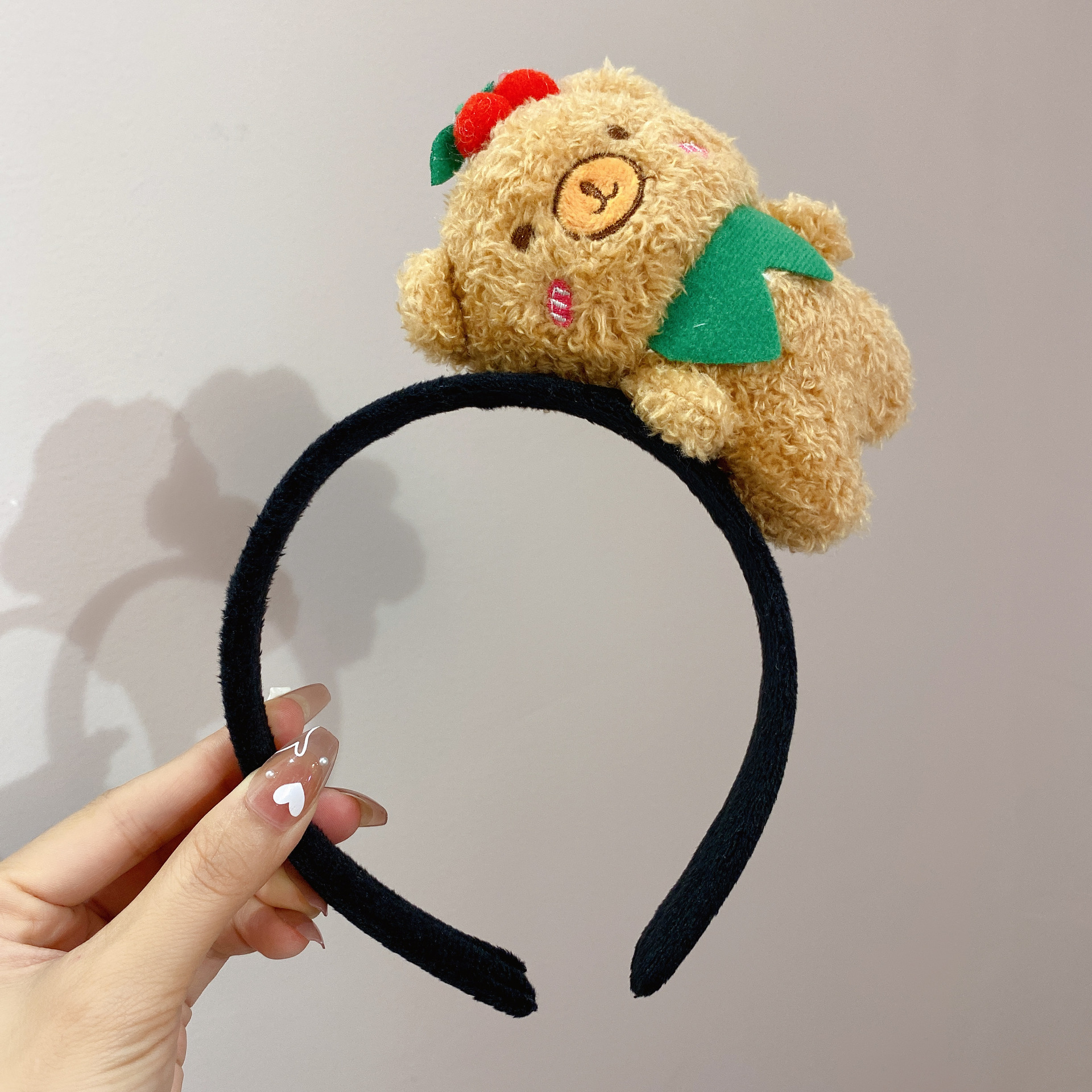 Beer Pluche Schattige Meisje Make-Up Gezicht Wassen Uitje Hoofdband Internet Celebrity Headwear Super Schattige Grappige Haar Hoofdband: YELLOW