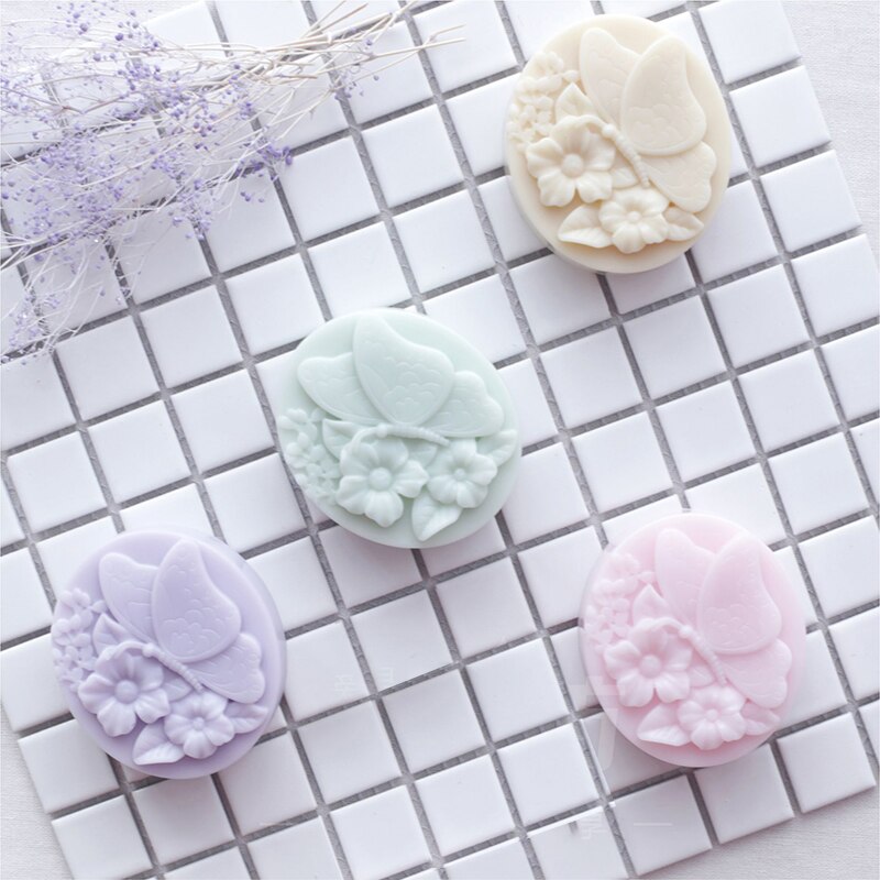 3D Butterfly Shape Soap Mold 4 Cavity Flower Silicone Soap Making DIY Handmade Jelly Pudding Candle Soap Maker Kitchen Baking
