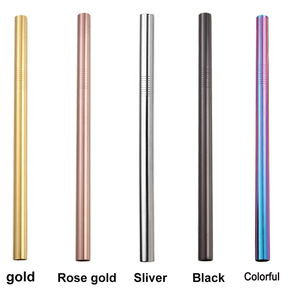 Metal Straight Drinking Straw Eco-Friendly Stainless Steel Straw Large Pearl Milk Tea Juice Straight Drink