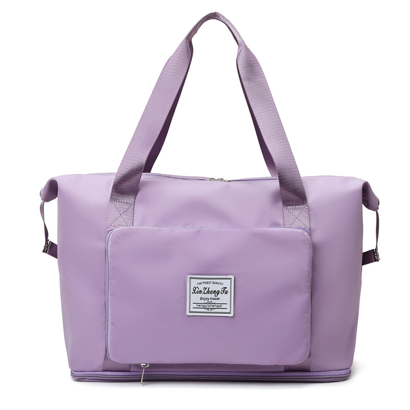 Bolsa plegable de almacenamiento de gran capacidad, bolsas de viaje, bolso de equipaje de mano, bolsa de lona impermeable, bolsos de hombro para mujer: Naranja