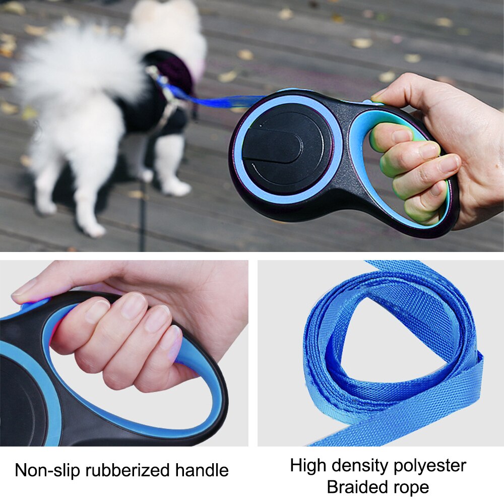 Laisse rétractable pour grands chiens, automatique, Flexible, en Nylon, corde de Traction longue et forte, extensible, fournitures pour animaux de compagnie
