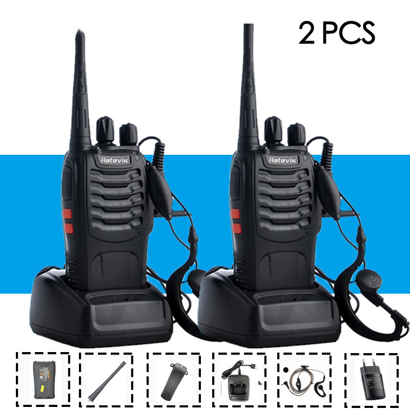 2PCS Retevis Zivile nutzung Walkie Talkie Handliche Zwei-Weg Radio Station Transceiver Communicator Ham Radio Communicator: Default Title