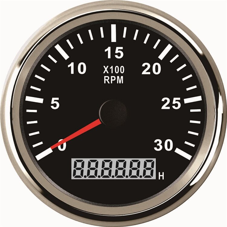 M16 m18 varvräknare 85mm vattentät varvräknare med timmätare 3000 rpm varvräknare mätare 9v 32v passande universell bilbåt: Bs