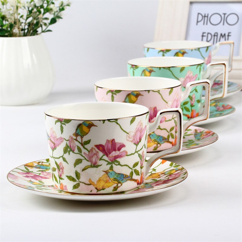 Tasse à café en céramique avec soucoupe, ensemble européen de thé rouge de grande capacité, de , pour eau et lait