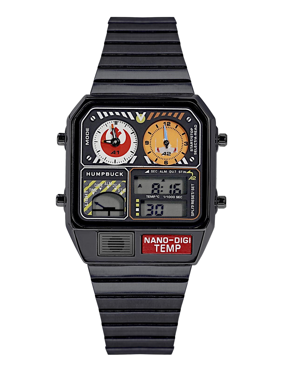 HUMPBUCK Relojes digitales para hombres Temas clásicas Reloj de pulsera multifuncional con cronómetro de temperatura Tiempo dual y calendario
