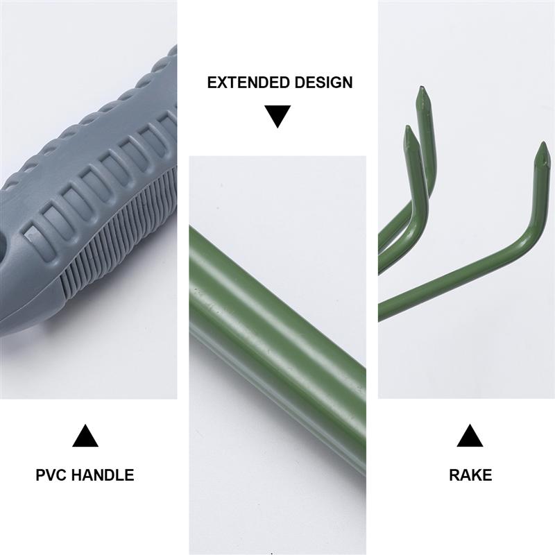 Gardening Tool Agricultural Rake Three Teeth Rake Steel Fork Kit Portable Loose Soil Tool Garden Tool Supplies for Garden Lawn