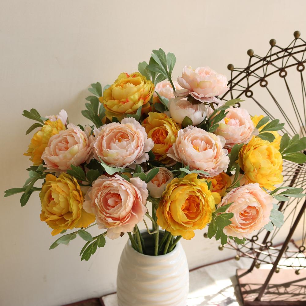 1 stk kunstige blomster boligdekoration tilbehør bryllup blomsterarrangement gør det selv havearbejde vase væg blomster guirlander
