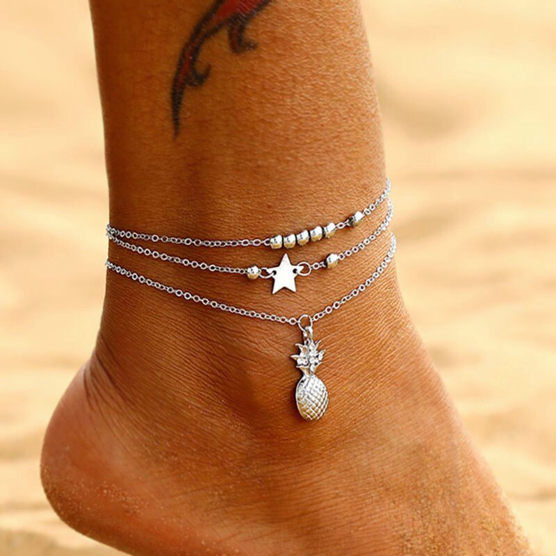 VKME Bohemian Beach Shell Anklets For Women Vintage Anklets Summer Trendy Bracelet On The Leg Chain Ankle Jewelry: VK21722