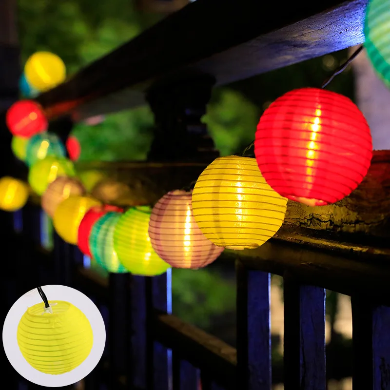Solar Lantern String Lights Waterproof Outdoor Garland Fairy Lights Solar Powered Garden Decor Light for Christmas Wedding Party: ROSE / 6-10W