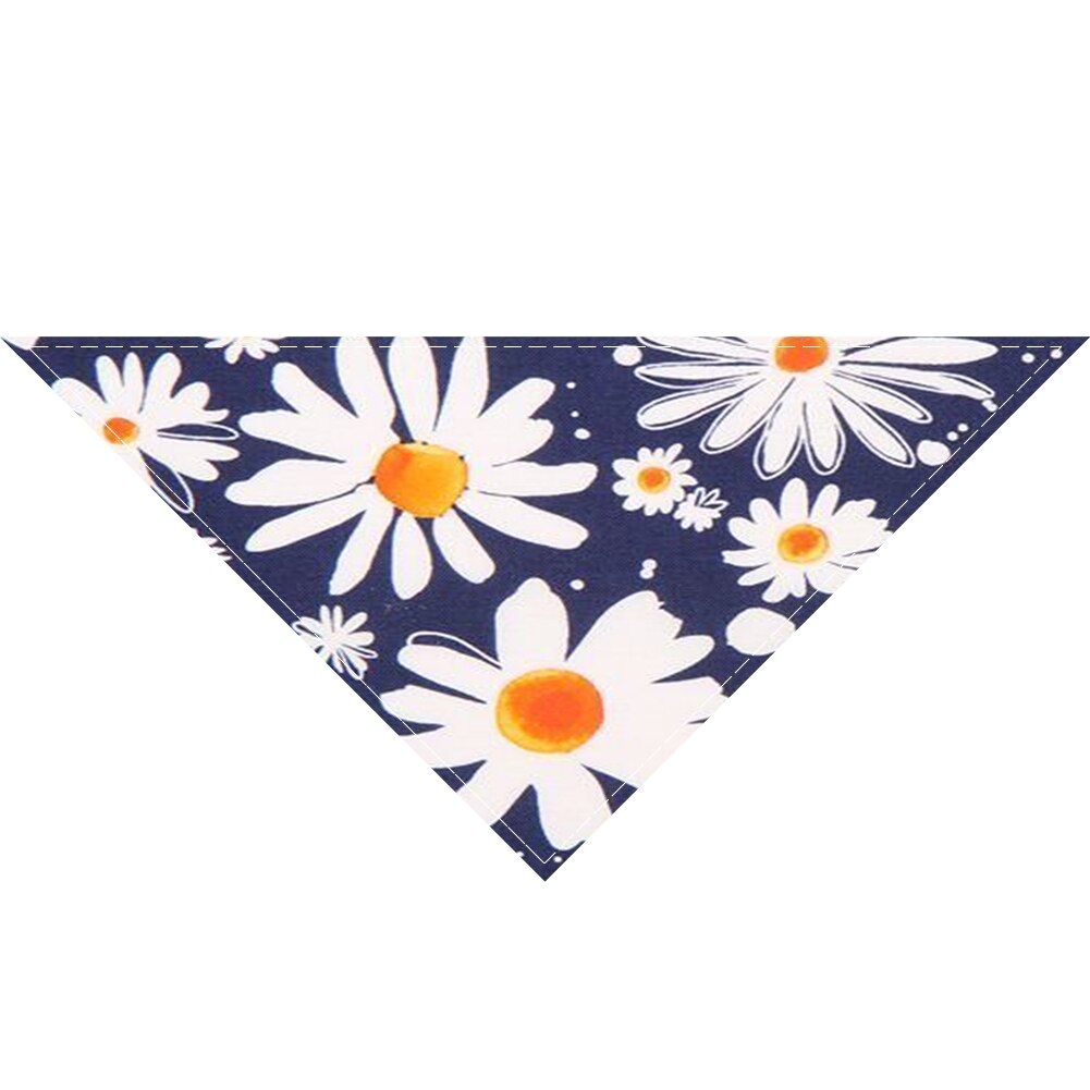 Adjustable Pet Dog Bandana Collar Neckerchief Pattern Little daisy Triangle Neck Scarf Saliva Towel Accessories