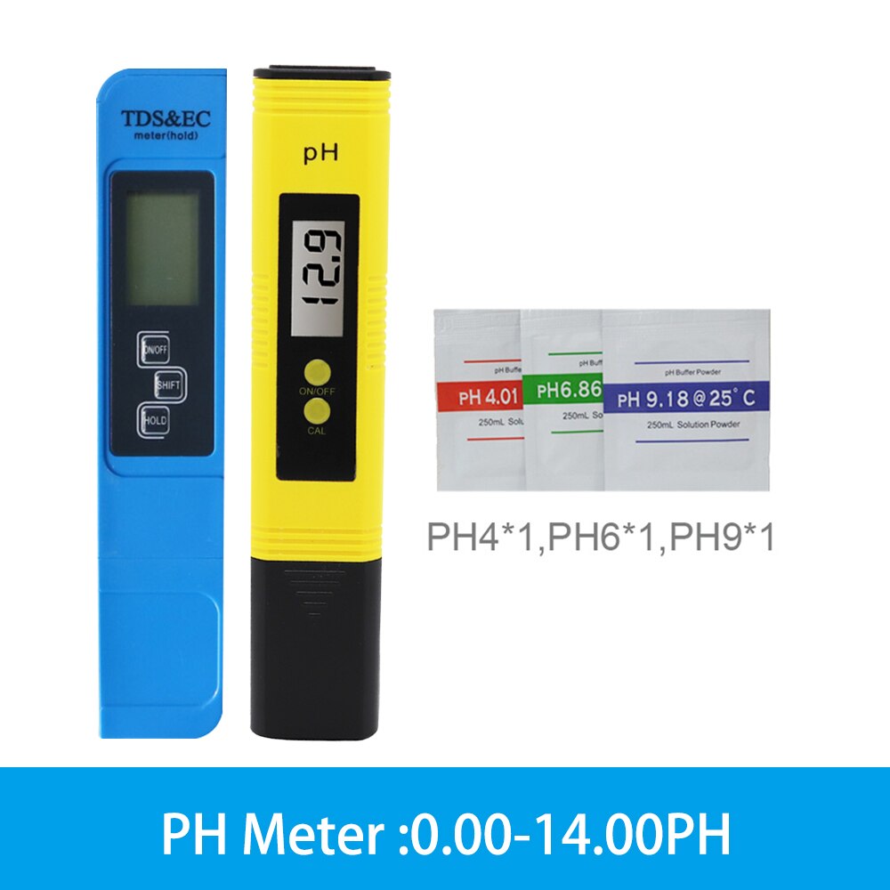 LCD Digital EC TDS PH Meter Tester Temperature Pen Water Tester Hydroponic for Aquarium Pool Swimming PH Measure Device: Set B