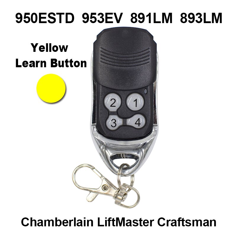 Chamberlain Liftmaster Craftsman 950Estd 953EV 891LM 893LM Garagedeur Afstandsbediening Opener Geel Leren Knop