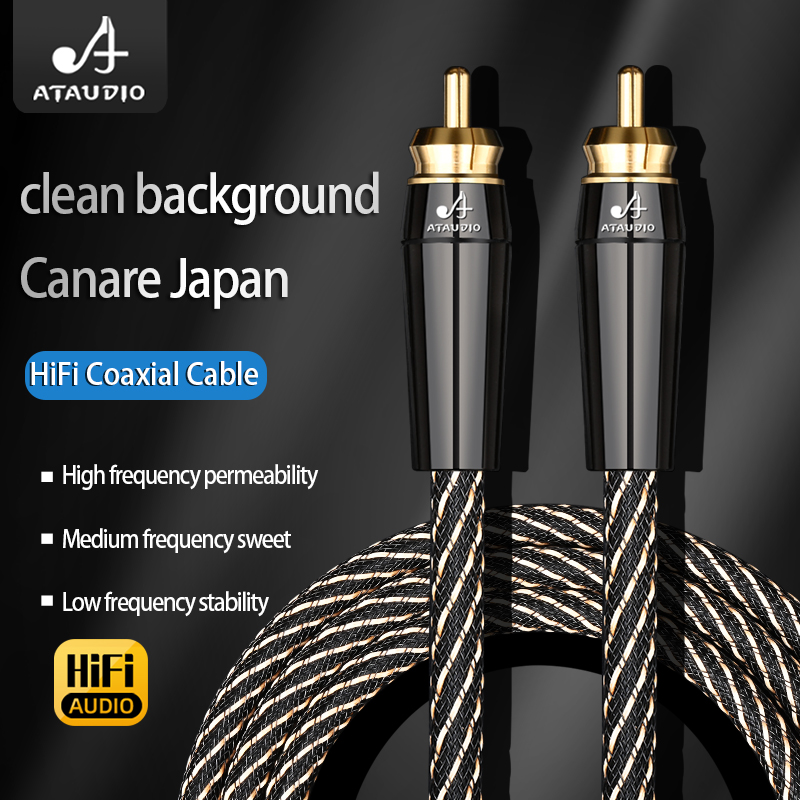 Câble Audio Coaxial HiFi RCA haut de gamme Rca vers Rca mâle SPDIF câble Coaxial numérique pour projecteur DVD amplificateur de haut-parleur TV: 2m