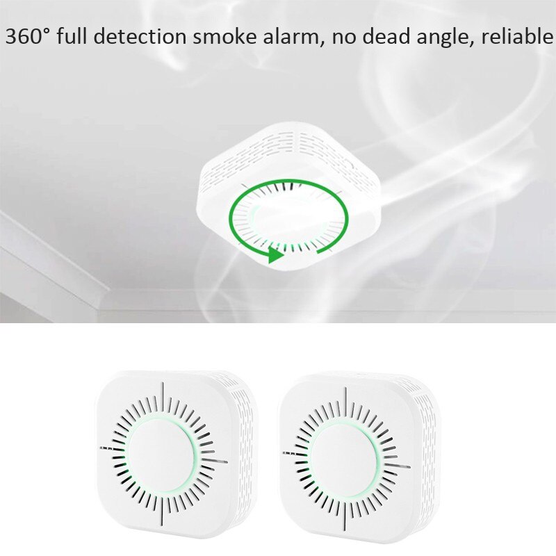 Smoke Detector Wireless 433MHz Fire Security Protection Alarm Sensor for Smart Home Automation, Work with Graffiti APP