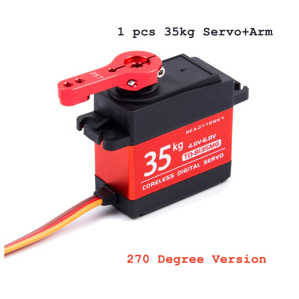 20/25/30KG 35KG 25T Wasserdichte Metall Getriebe Digital Servo Für RC Modelle 180/270/360 Grad aluminium Meta Für RC Auto Crawler: 35kg 270Degree Arm