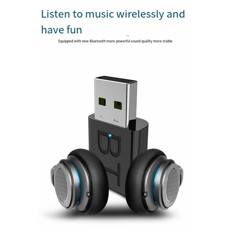 M16K-3Pcs 2 In 1 USB Bluetooth 5.0 Audio Receiver Transmitter USB Bluetooth Adapter With 3.5Mm Audio Cable Plug And Play