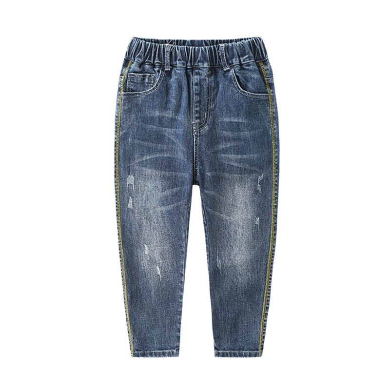 Pantalones vaqueros clásicos para niños, mallas de lápiz para adolescentes, pantalones vaqueros rectos ajustados, pantalones casuales de Jean para niños Y62