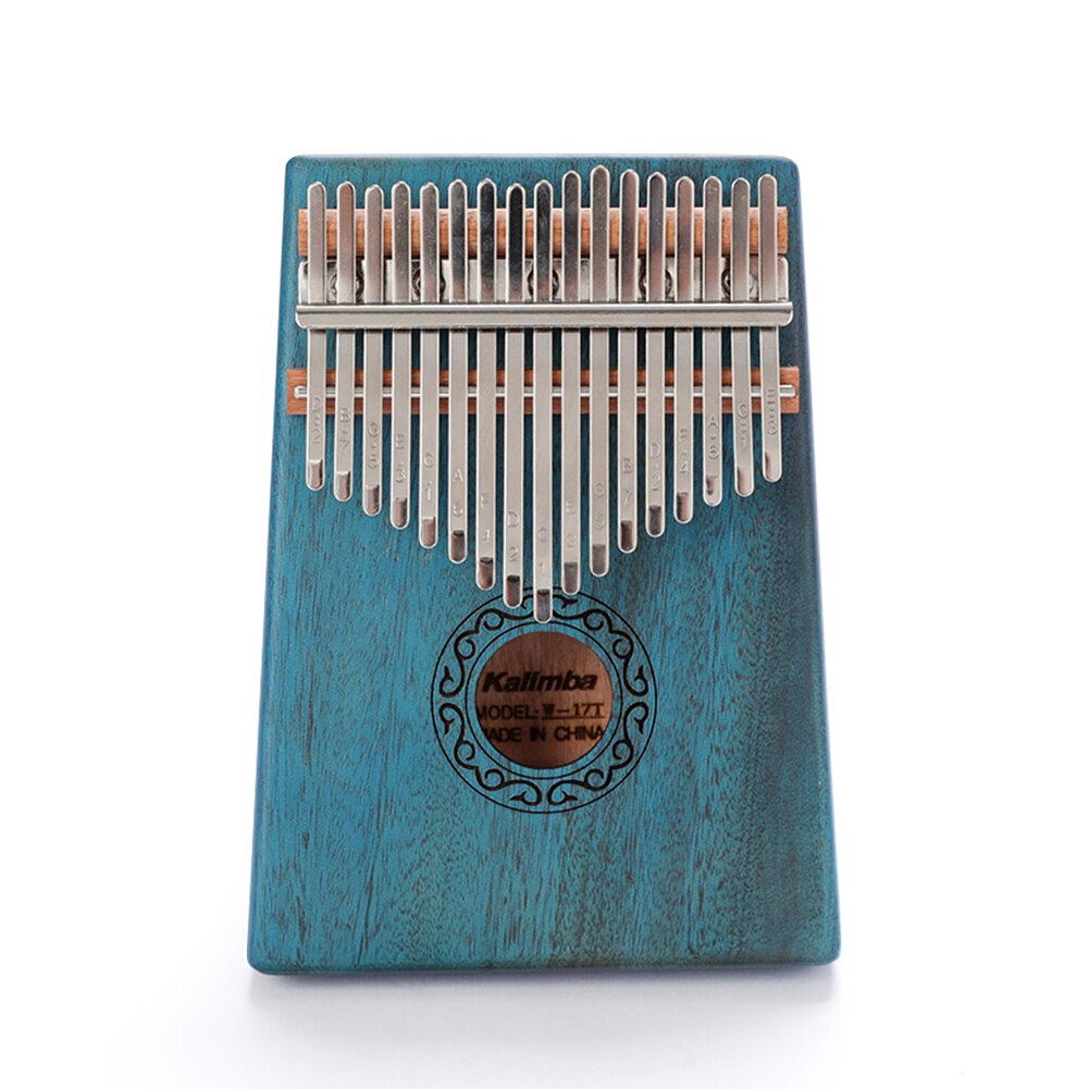 Mahogany Kalimba Thumb Piano - 17 Keys - Portable Musical Instrument with Tuning Hammer & Sticker