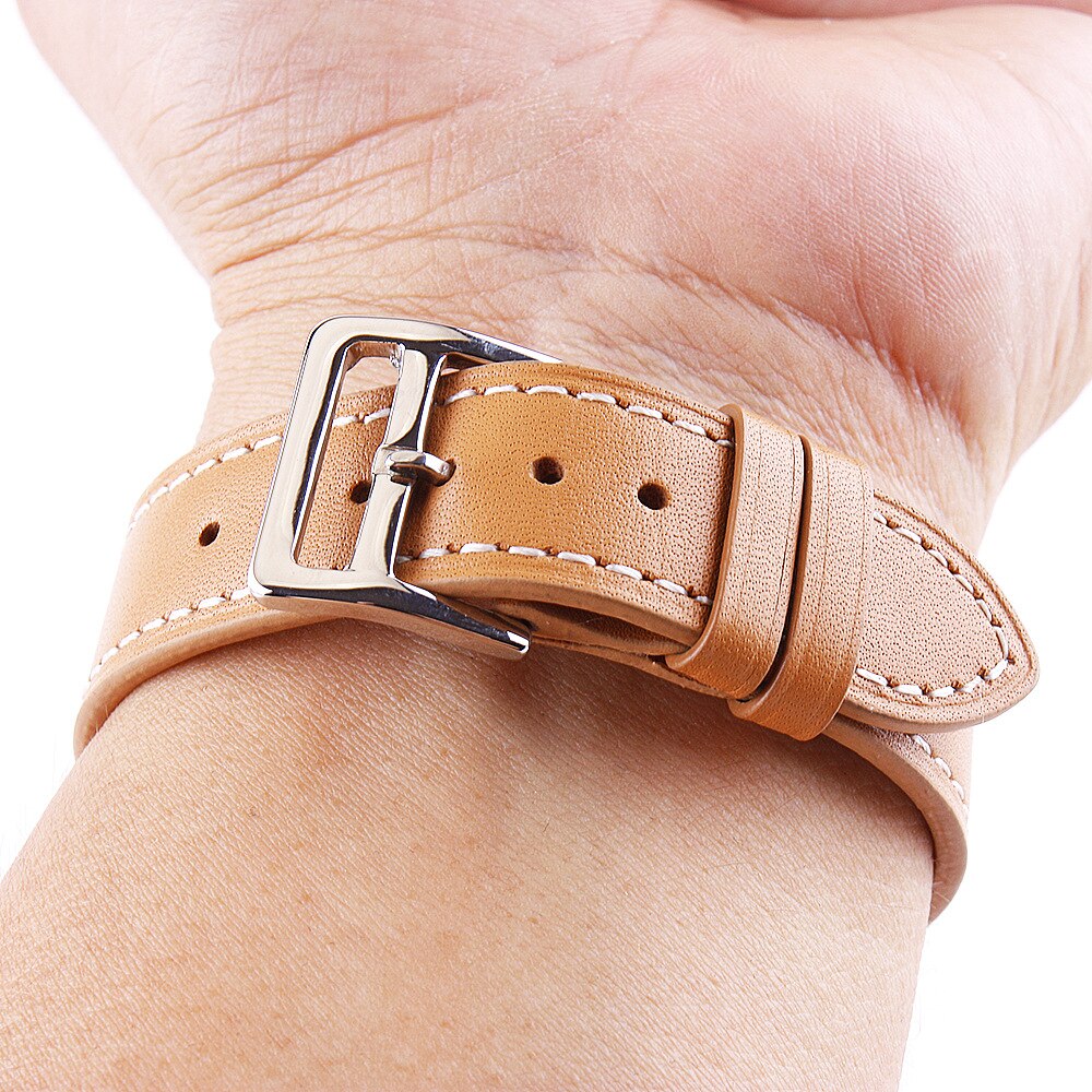 18mm 20mm 22mm 24mm Universal Single Tour Genuine Leather Watch Band Wristband For Samsung Galaxy 46/42mm Gear S3 Strap