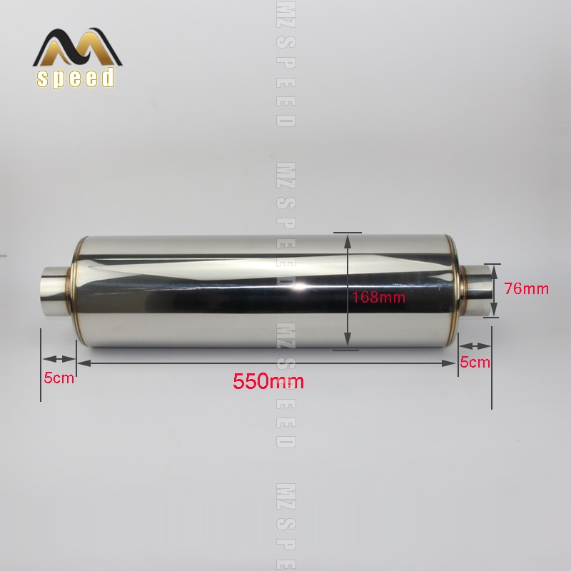 Auto parts exhaust pipe muffler general 76mm 304 stainless steel mesh small hole muffler exhaust pipe