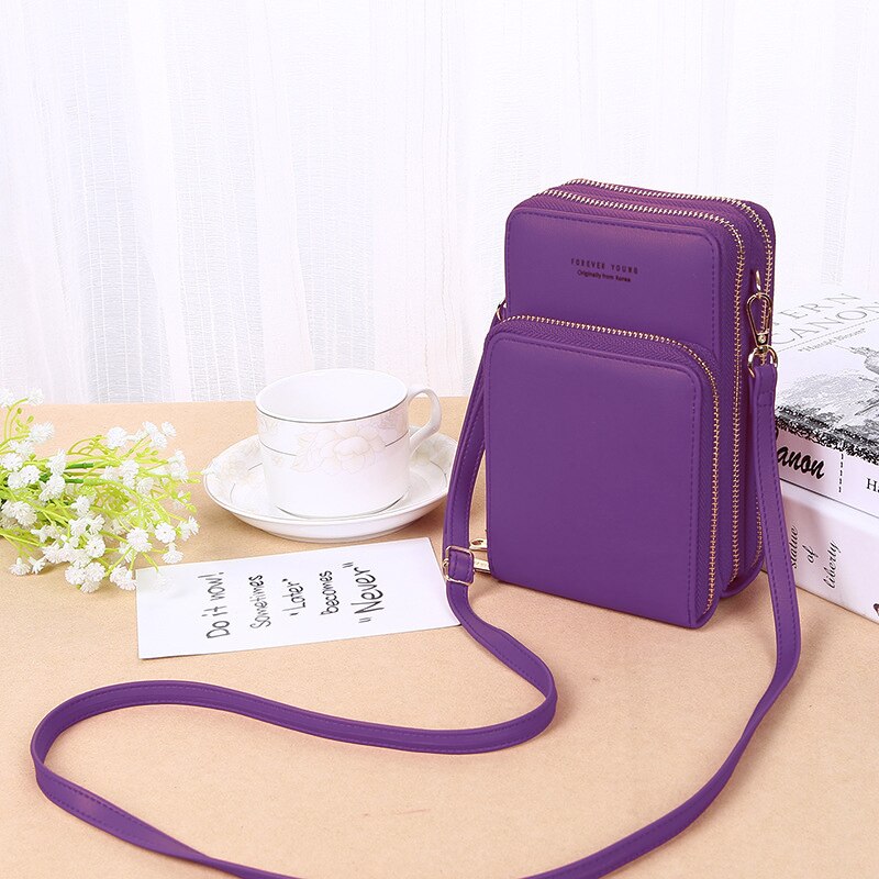 SMOOZA Crossbody komórek torba na telefonu na ramię torebka na telefon moda codziennego użytku posiadacz karty Mini letnia torba na ramię dla kobiet portfel: Fioletowy