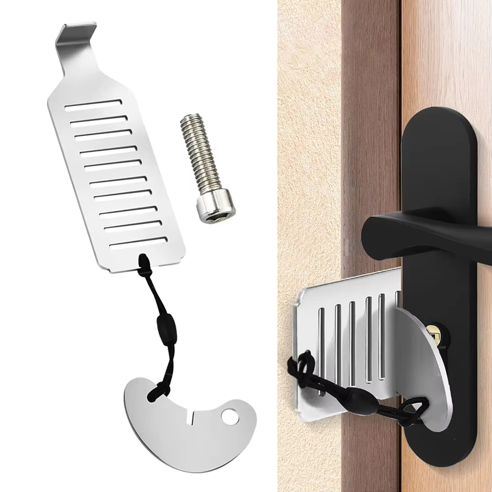 1pc multifunktionella bärbara dörrlås för resor hotell hem säkerhetsdörrstopp säkert säkerhetsverktyg för personligt skydd