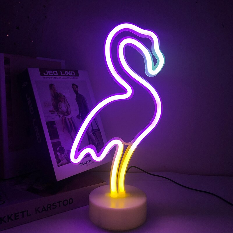 Led Neon Teken Licht Neon Nachtlampje Lamp Tafel Flamingo Kokospalm Ananas Lamp Fotografie Prop Bruiloft Decoratie: Z010