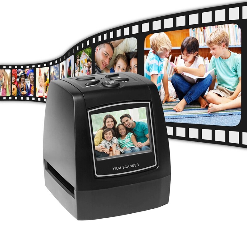 Film Scanner, Converts 35mm 135mm Films/Slides/Negatives to Digital JPG Photos, 2.36 LCD Sn