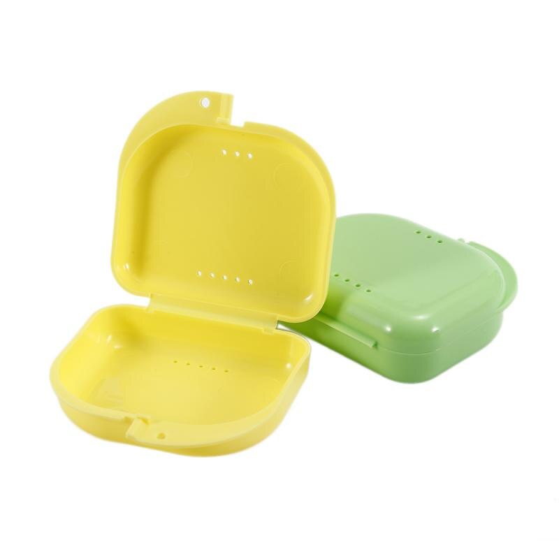 1PC Denture Bath Box False Teeth Plastic Storage Box Cleaning Teeth Case Orthodontic Retainer Artificial Tooth Container
