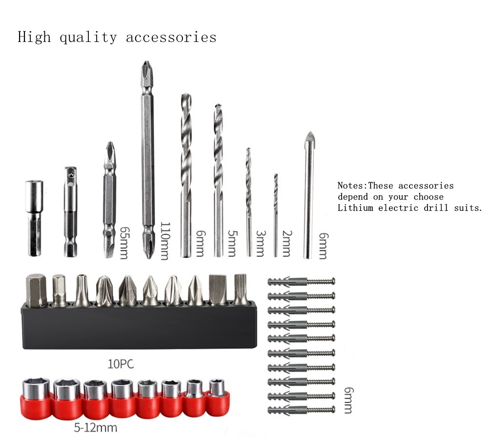 HIMOSKWA Lithium electric drill charging hand drill small hand gun drill multifunctional household electric screwdriver